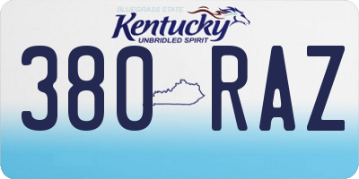 KY license plate 380RAZ