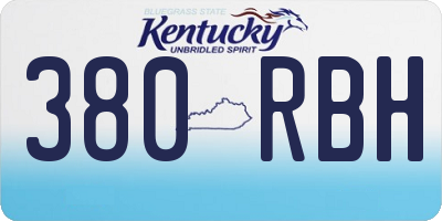 KY license plate 380RBH