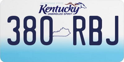 KY license plate 380RBJ