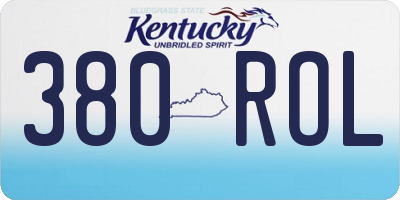 KY license plate 380ROL