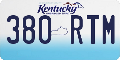 KY license plate 380RTM