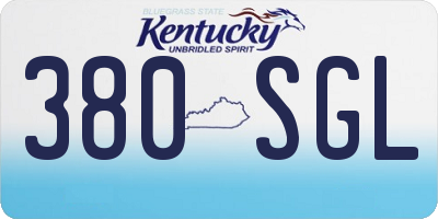 KY license plate 380SGL