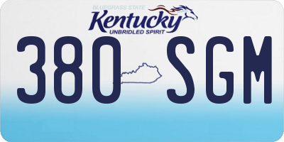KY license plate 380SGM