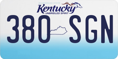 KY license plate 380SGN