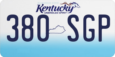 KY license plate 380SGP