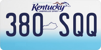KY license plate 380SQQ