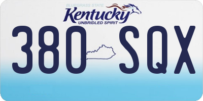 KY license plate 380SQX