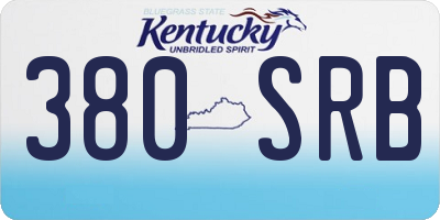 KY license plate 380SRB