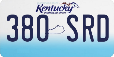 KY license plate 380SRD