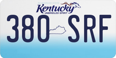 KY license plate 380SRF