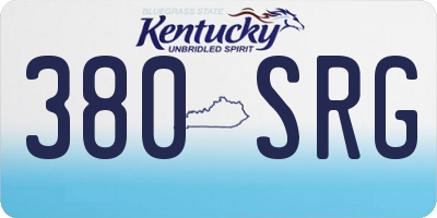 KY license plate 380SRG