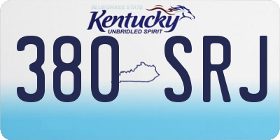 KY license plate 380SRJ