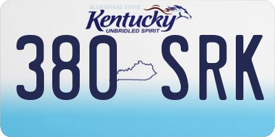 KY license plate 380SRK