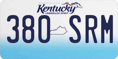 KY license plate 380SRM