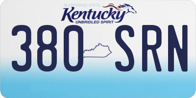 KY license plate 380SRN