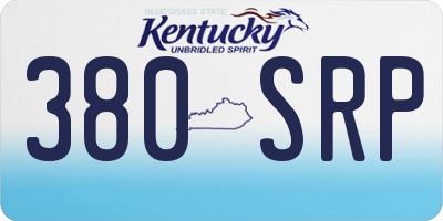 KY license plate 380SRP