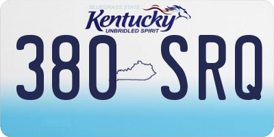 KY license plate 380SRQ