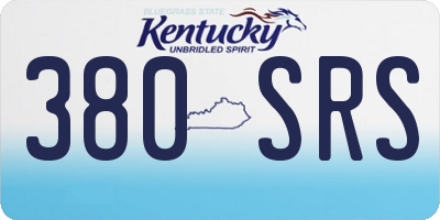 KY license plate 380SRS