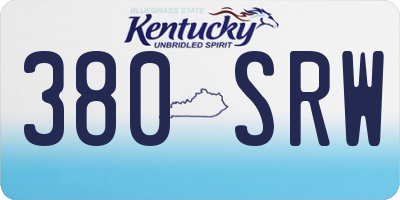KY license plate 380SRW