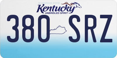 KY license plate 380SRZ