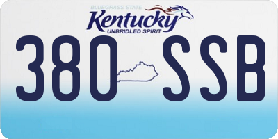 KY license plate 380SSB