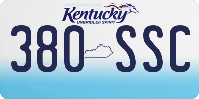 KY license plate 380SSC