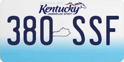 KY license plate 380SSF