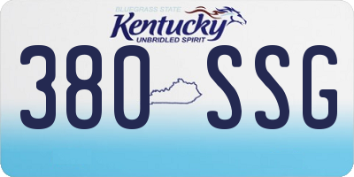 KY license plate 380SSG