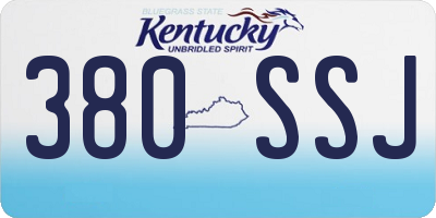 KY license plate 380SSJ