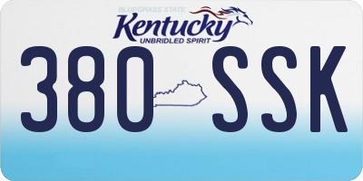 KY license plate 380SSK