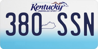 KY license plate 380SSN
