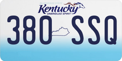 KY license plate 380SSQ
