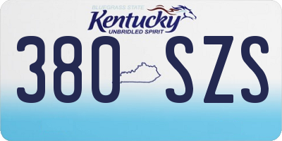 KY license plate 380SZS