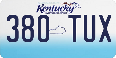 KY license plate 380TUX