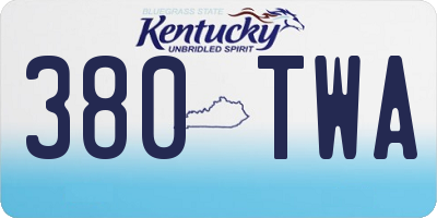 KY license plate 380TWA
