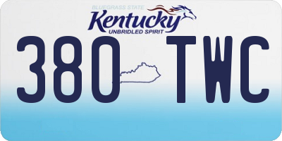 KY license plate 380TWC