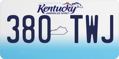 KY license plate 380TWJ