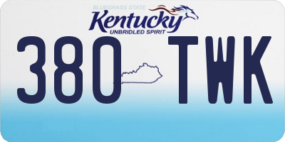 KY license plate 380TWK