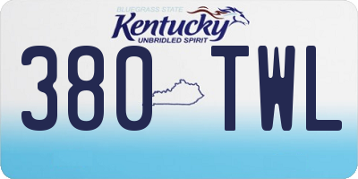 KY license plate 380TWL