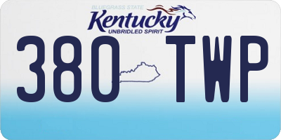 KY license plate 380TWP