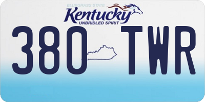 KY license plate 380TWR