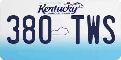 KY license plate 380TWS