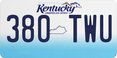KY license plate 380TWU