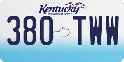 KY license plate 380TWW