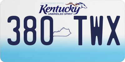 KY license plate 380TWX