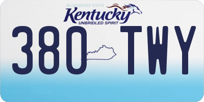 KY license plate 380TWY