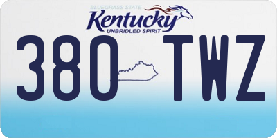 KY license plate 380TWZ