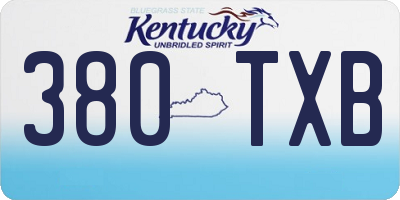 KY license plate 380TXB