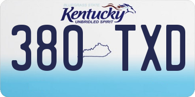 KY license plate 380TXD