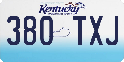 KY license plate 380TXJ